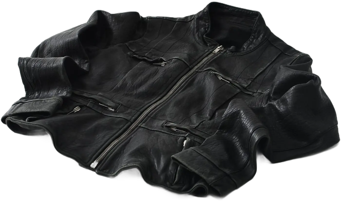 The Noir Biker, black lambskin leather jacket